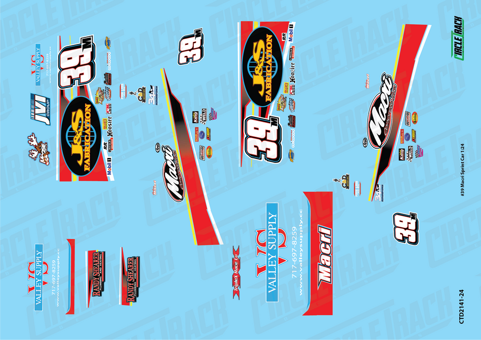 Circle Track Decals #39 Macri Acme Sprint Car 1:24 Decal Set