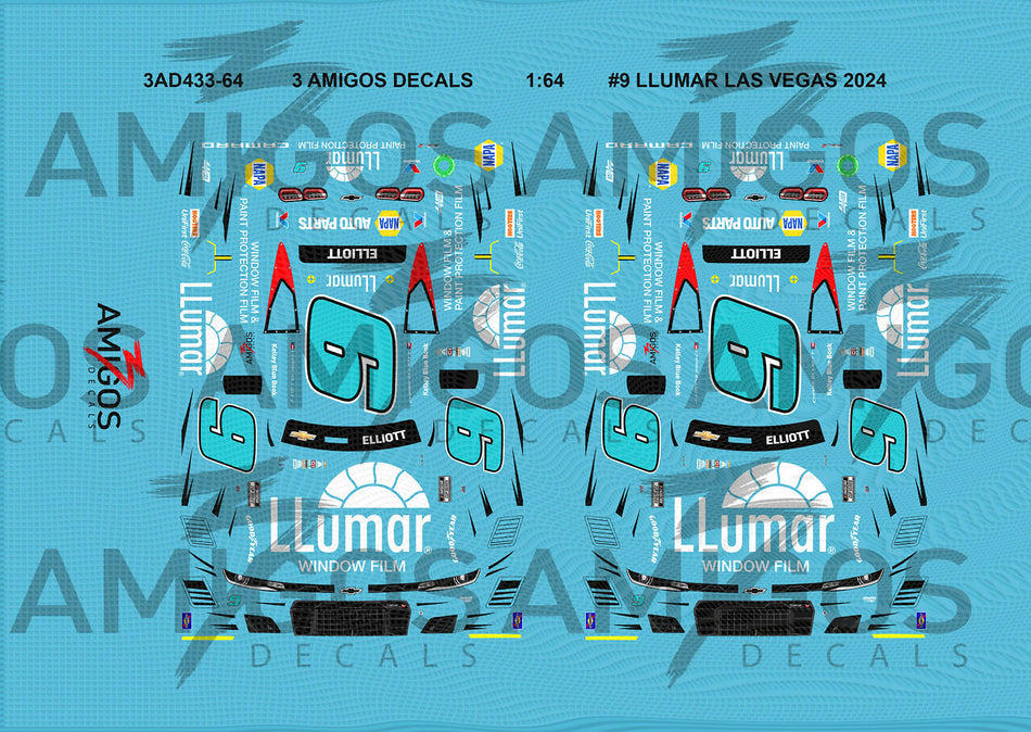 1:64 3 Amigos Decals #9 LLUMAR LAS VEGAS 2024 Decal Set