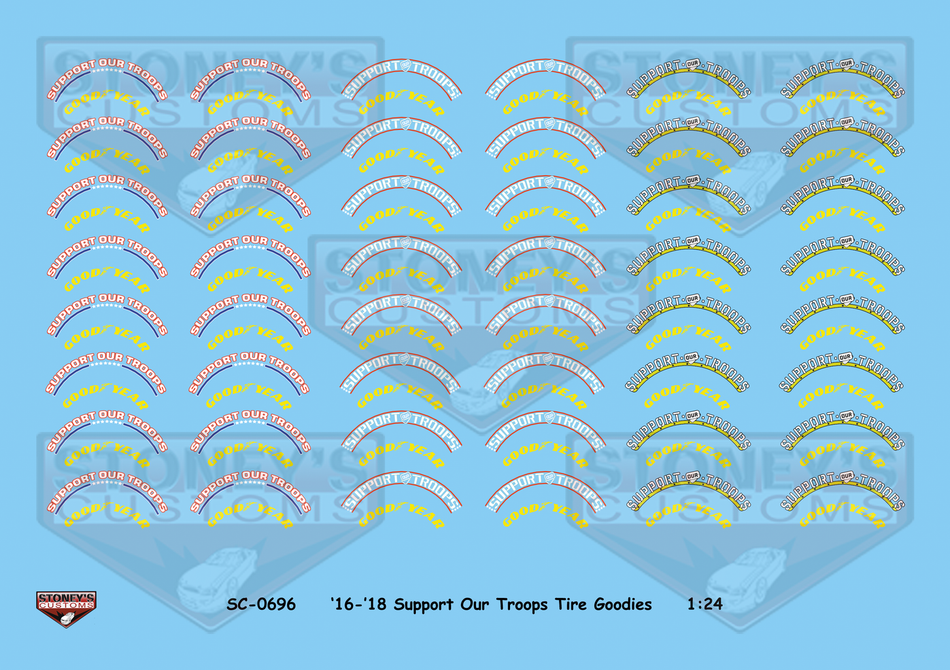 Stoney's Customs 2016-2018 Support Our Troops Tire Goodies 1:24