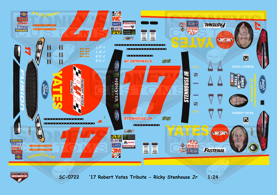 Stoney's Customs 2017 #17 Robert Yates Tribute Ricky Stenhouse Jr 1:24