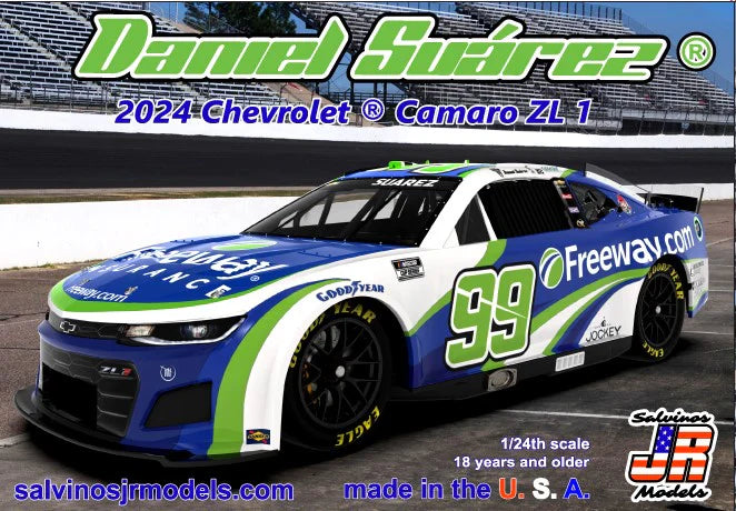 Salvinos JR Models Daniel Suarez Race Win 2024 Chevy Camaro Freeway Scheme THC2024DSP