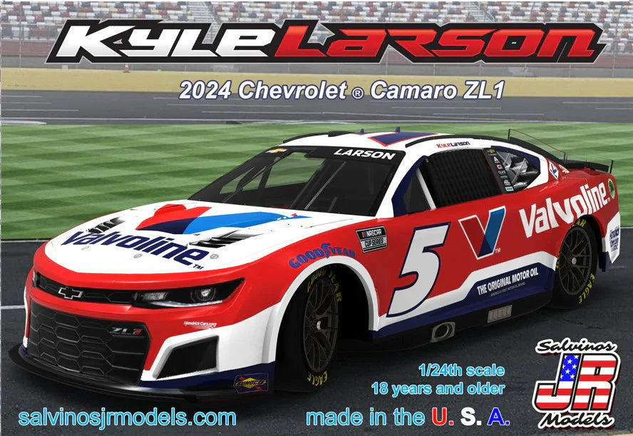 Salvinos JR Models Kyle Larson 2024 Chevrolet Camaro Valvoline Scheme HMC2024KLV