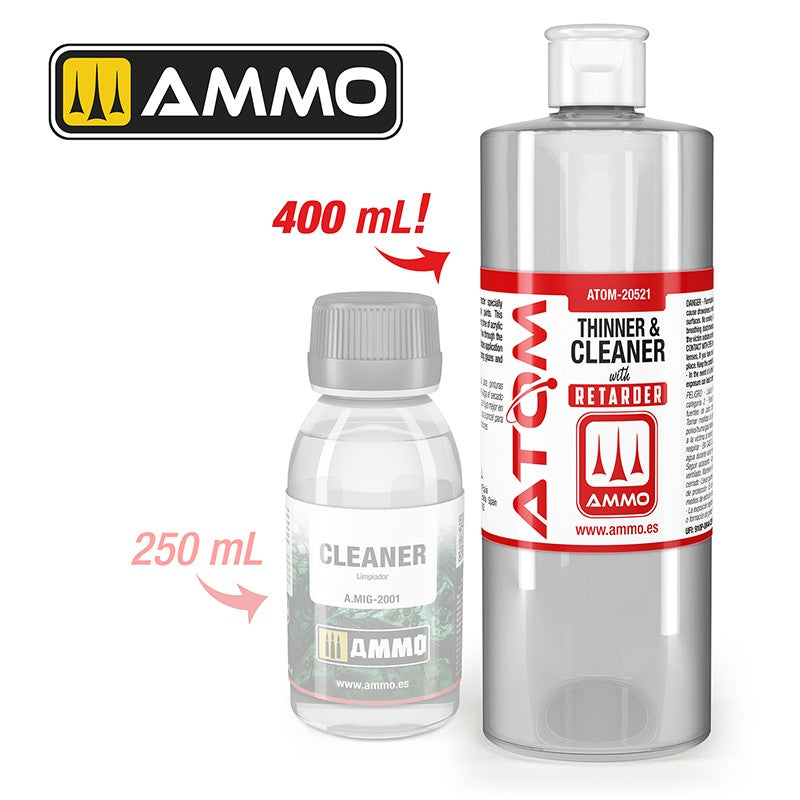 AMMO ATOM Thinner and Cleaner with Retarder (400mL) | Fusion Scale Hobbies