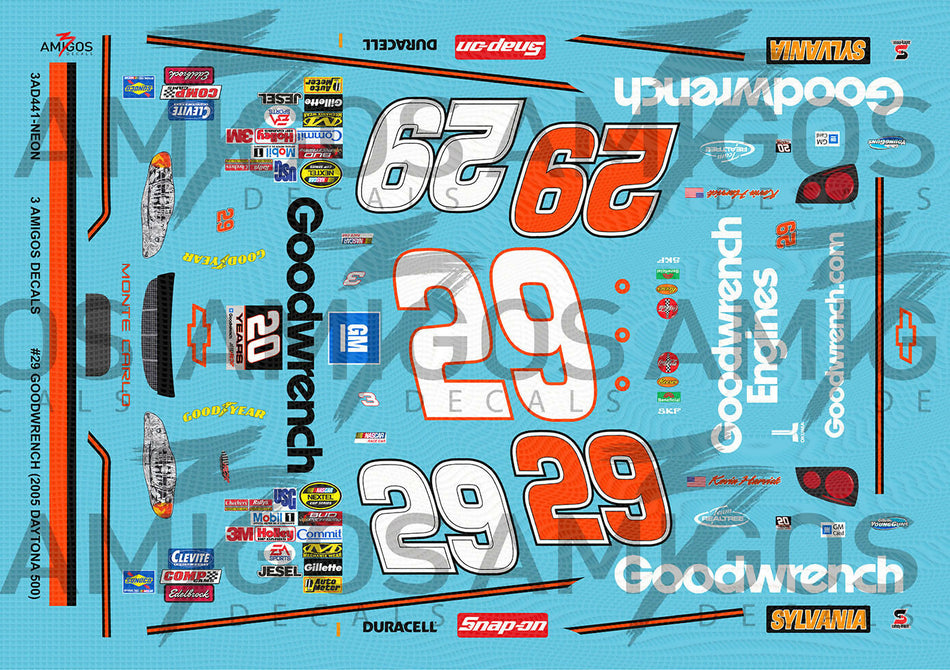 3 Amigos Decals #29 GOODWRENCH MONTE CARLO (2005 DAYTONA 500) Decal Set 1:24