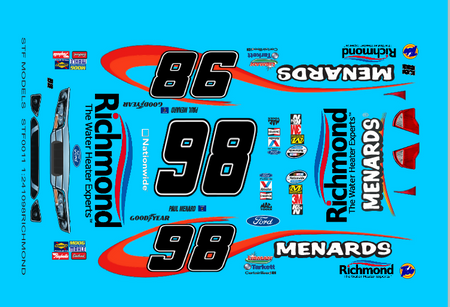 2010 #98 Richmond Water Heaters Ford Fusion Paul Menard