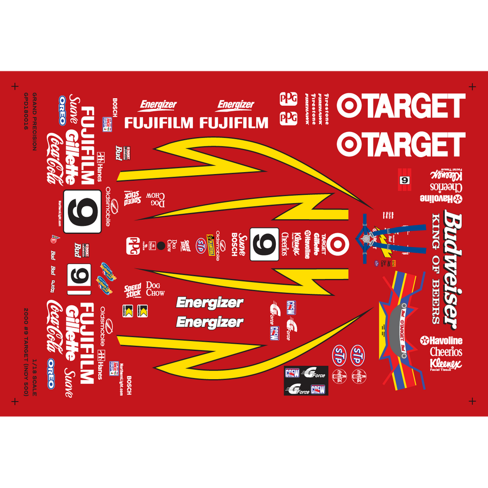 Grand Precision - 1/18 2000 Juan Pablo Montoya #9 Target (Indy 500) Decals