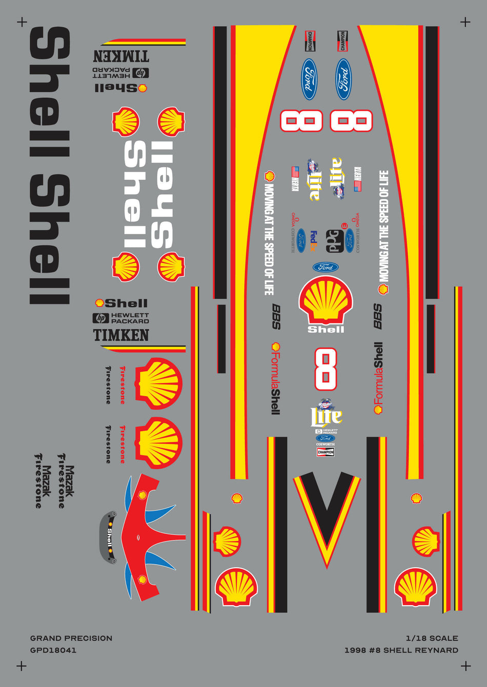 Grand Precision - 1/18 1998 Bryan Herta #8 Shell