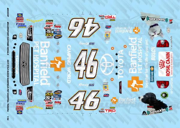 Millersport Customs 2017 Kyle Busch Banfield Pet Hospital Toyota Tundra 1/24 Decal Set